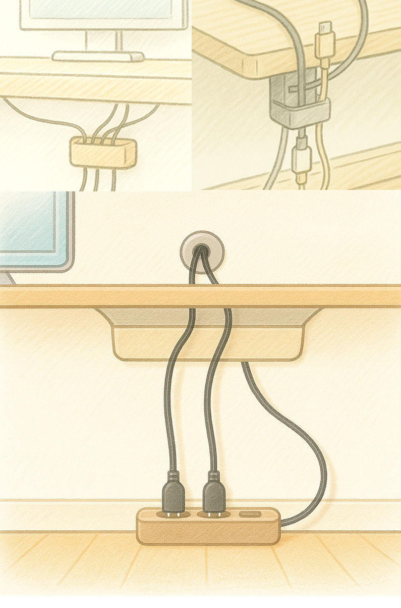 Soluzioni per raccoglimento cavi dispositivi in cameretta ragazzi