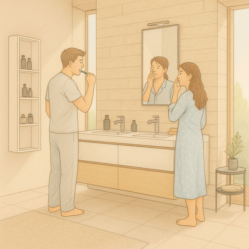 Stanza da bagno per coppia